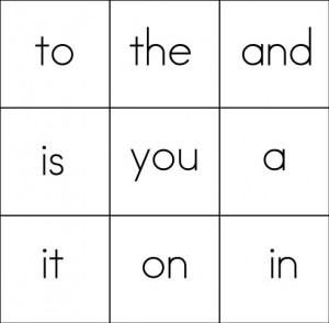 Sight Word Bingo Card #2 (9 Sight Words) - Sight Words, Reading ...