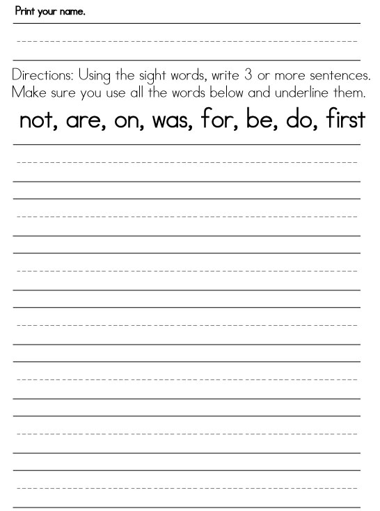 First Grade Sight Word Worksheets - Sight Words, Reading, Writing