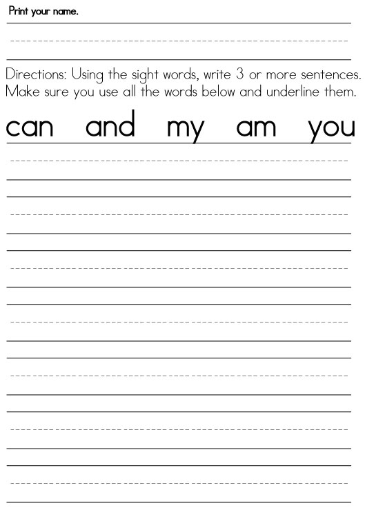 grade worksheets free handwriting 1 for Grade Words,  Sight Sight Reading  Worksheets Word First