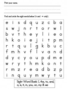 Sight Word Games – Medium Word Search - Sight Words, Reading, Writing ...