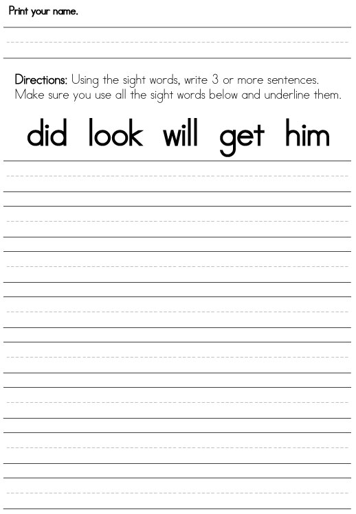 first grade sight word worksheets simple but effective