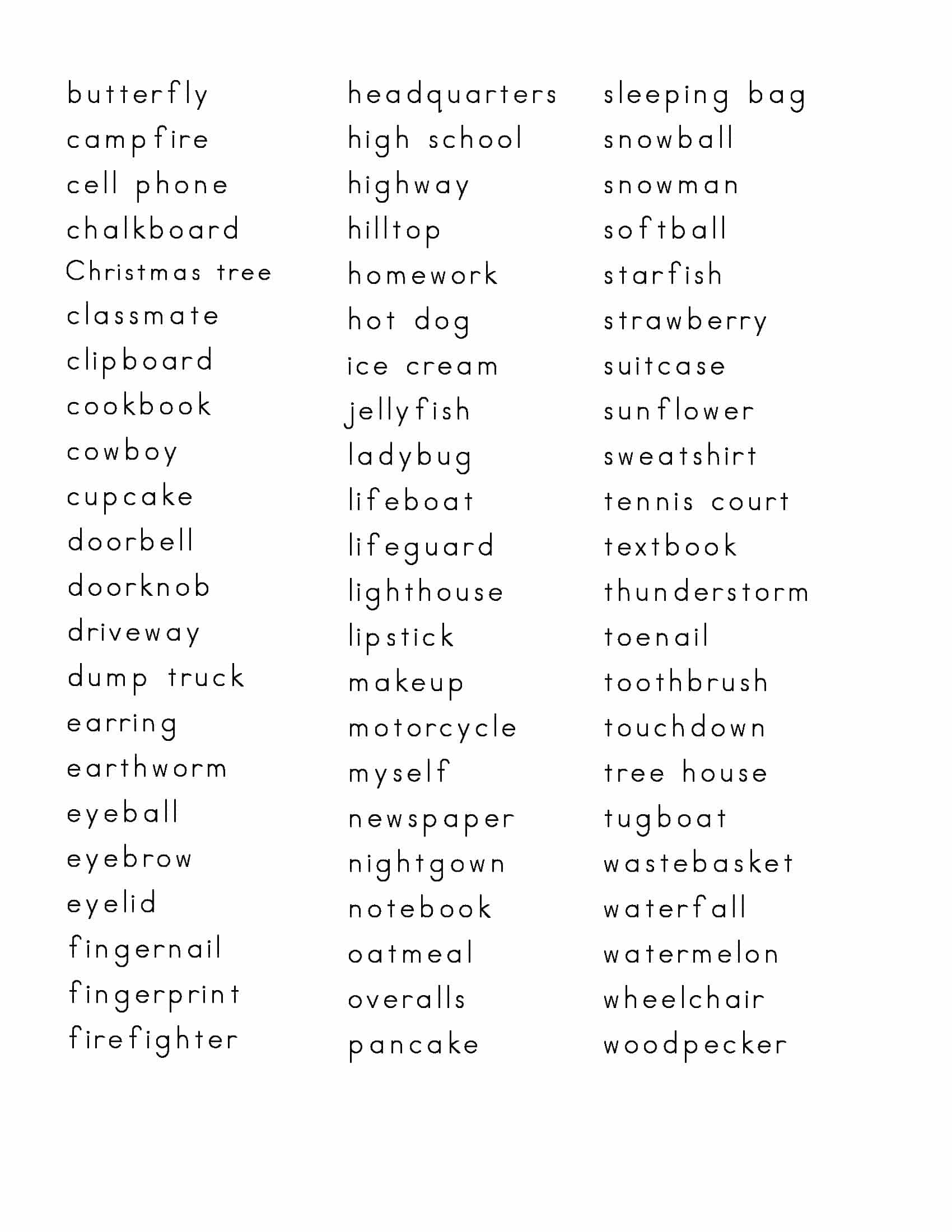 Hyphenated Compound Nouns