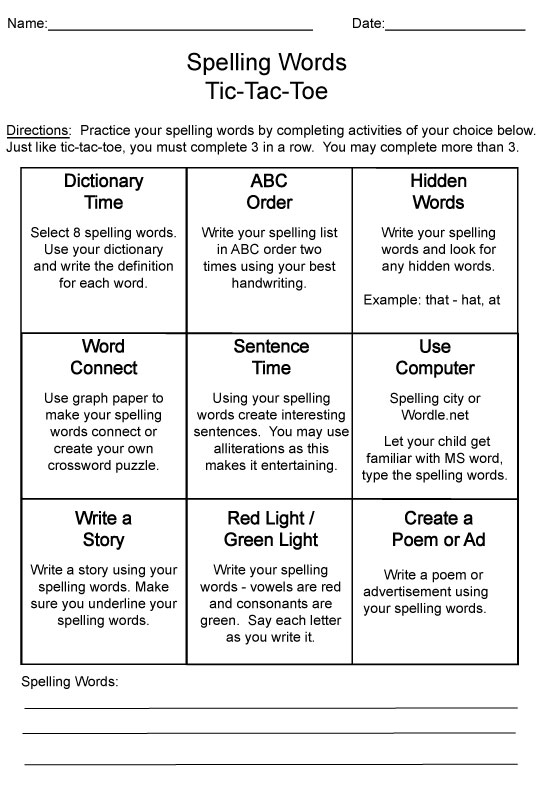 3rd Grade Spelling Words - Sight Words, Reading, Writing, Spelling ...