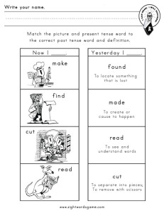 common irregular verbs sight words reading writing